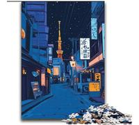 1000 Piece Jigsaws for Teenagers Puzzle Tokyo Night Street Challenging Game Toys Perfect Decoration Gift For Birthdays (size 38x52cm)