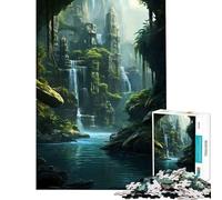 1000 Piece Jigsaws for Teenagers Puzzle Traditional Inka Waterfall Help The Brain Exercise Difficult Challenge Relax Games for Ages 14 And over (38x26cm)