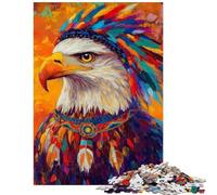 1000 Piece Jigsaws for Teenagers Puzzle Vibrant Eagle Art Impossible Game Difficult Hard Anti-Stress Toys Stress Reduction Gifts Size 75x50cm