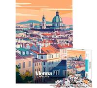 1000 Piece Jigsaws for Teenagers Puzzle Vienna Cityscape Illustration Help The Brain Exercise Difficult Challenge Relax Games for Ages 14 And over (38x26cm)