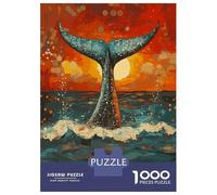 1000 Piece Jigsaws for Teenagers Puzzle Whale Tail at Sunset Puzzle for Adults Brain Teaser Game Birthday Present Parent-child Interaction 70x50cm/1000pcs