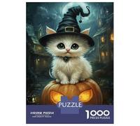 1000 Piece Jigsaws for Teenagers Puzzle Whiskered Witch on Pumpkin Adult Jigsaw Hands-on Game Enhance Memory Difficult And Challenge 38x26cm/1000pcs