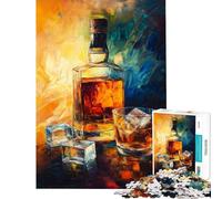 1000 Piece Jigsaws for Teenagers Puzzle Whiskey Glow A Liquid Symphony Practical Game Addictive Toys to Cultivate Patience Great Gifts Tough Challenge (size 50x75cm)