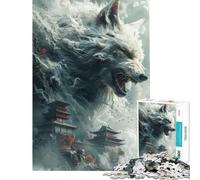 1000 Piece Jigsaws for Teenagers Puzzle White Fox Chinese Temples Toy Intellectual Game Relaxing Games Family Activities Secret Santa Gifts (size 38x26cm)