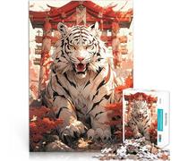 1000 Piece Jigsaws for teenagers Puzzle White Tiger Guardian Mustermontage Wanddekoration Einzigartige Geburtstags- und Weihnachtsgeschenke75x50cm
