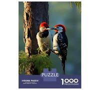1000 Piece Jigsaws for Teenagers Puzzle Woodpecker Pair on Tree Branch Teenager Puzzles Relaxing Games Perfect Decoration Birthday And Unique Gifts 38x26cm/1000pcs