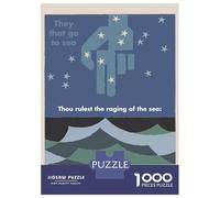 1000 Piece Jigsaws for Teenagers RAGING OF THE SEA Puzzle for Adults Hands-on Game Difficult Challenge Educational Challenge 52x38cm/1000pcs