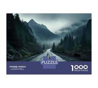 1000 Piece Jigsaws for Teenagers Rainy Road in Mountains Puzzle for Adults Hands-on Game Difficult Challenge Educational Challenge 52x38cm/1000pcs