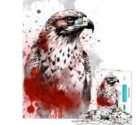 1000 Piece Jigsaws for Teenagers Red Tailed Hawk Educational Game Toys Educational Games Birthday Gifts Pattern Assembly (Size 38x52cm)