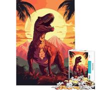 1000 Piece Jigsaws for Teenagers Retro Dino Difficult And Challenge Perfect Decoration Educational Games for Ages 14 And over (38x26cm)