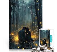 1000 Piece Jigsaws for teenagers Romantic Couple in Magic Forest with Glowing Fireflies Hands-on-Spiel Geburtstagsgeschenke52x38cm