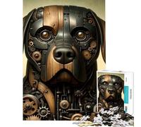 1000 Piece Jigsaws for Teenagers Rottweiler Steampunk Art Challenging To Complete Perfect Decoration Relax Games for And 14 Years And over (38x26cm)