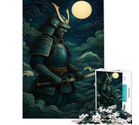 1000 Piece Jigsaws for Teenagers Samurai Warrior Under Moonlight Help The Brain Exercise For Family Fun Educational Game for Age 14+ Game (38X26cm)