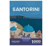 1000 Piece Jigsaws for Teenagers Santorini Greece Puzzle for Adults Hands-on Game Difficult Challenge Educational Challenge 38x26cm/1000pcs