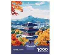 1000 Piece Jigsaws for Teenagers Seoul Cityscape with Pagoda Puzzle for Adults Hands-on Game Difficult Challenge Educational Challenge 70x50cm/1000pcs