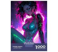 1000 Piece Jigsaws for Teenagers Sexy Neon Green Woman Adult Jigsaw Hands-on Game Difficult Challenge Gifts for Friends And Family 38x26cm/1000pcs