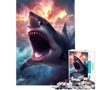1000 Piece Jigsaws for Teenagers Shark In A Cosmic Storm Brain Teaser Game Challenging Game Toys Great Gifts And Toys Home Decoration (Size 38x52cm)