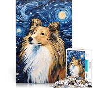 1000 Piece Jigsaws for teenagers Shetland Sheepdog Night Handgeschwindigkeitswettbewerb Wichtelgeschenke52x38cm