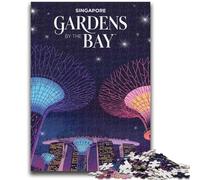 1000 Piece Jigsaws for Teenagers Singapore Gardens by The Bay Illustration Difficult Challenge for Educational Game Birthday Gift 50x75cm