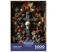 1000 Piece Jigsaws for Teenagers Skulls And Flowers Artwork Puzzles for Adults Hands-on Game Presents for Women Gifts for Friends And Family 70x50cm/1000pcs