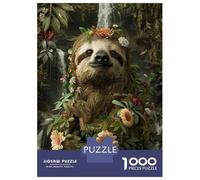 1000 Piece Jigsaws for Teenagers Sloth Art Print - Rainforest Decor Puzzles for Adults Hands-on Game Presents for Women Gifts for Friends And Family 52x38cm/1000pcs