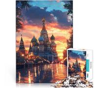 1000 Piece Jigsaws for teenagers St. Basil's Cathedral Sunset Denkspiel Wanddekoration Einzigartige Geburtstags- und Weihnachtsgeschenke52x38cm