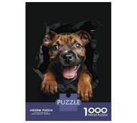 1000 Piece Jigsaws for Teenagers Staffordshire Bull Terrier Puzzle for Adults Hands-on Game Difficult Challenge Educational Challenge 70x50cm/1000pcs
