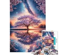 1000 Piece Jigsaws for Teenagers Starlit Sakura Sanctuary Jigsaw for Adults Brain Teaser Game Difficult Hard Gifts for Friends And Family (Size 38x26cm)