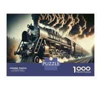 1000 Piece Jigsaws for Teenagers Steam Locomotive Train Puzzle for Adults Hands-on Game Difficult Challenge Educational Challenge 38x26cm/1000pcs