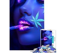 1000 Piece Jigsaws for Teenagers Stoner Girl with Marijuana Canna or Educational Game Challenge Toy Hands-on Game For Family Fun Gifts For Birthdays (Size 38x26cm)