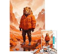 1000 Piece Jigsaws for Teenagers Surreal Human Lion Portrai Help The Brain Exercise For Family Fun Educational Game for Age 14+ Game (50X75cm)