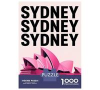 1000 Piece Jigsaws for Teenagers Sydney Opera House Pink Puzzle for Adults Hands-on Game Difficult Challenge Educational Challenge 38x26cm/1000pcs
