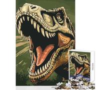 1000 Piece Jigsaws for Teenagers T-Rex Dinosaur Educational Toy Gift Birthday Brain Teaser Game Artists' Collection, Fine Arts Size 50x75cm