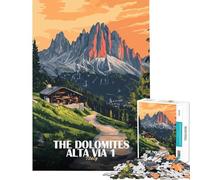 1000 Piece Jigsaws for Teenagers The Dolomites Alta Via, Italy for Educational Game Challenge Toy Relaxing Games Stress Reliever Art Work Gifts (size 38x52cm)