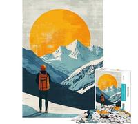 1000 Piece Jigsaws for Teenagers The Snowy Mountain Sunset Hike Difficult And Challenge Wall Decoration DIY Toys for 14+ Puzzle Game Offered (38x52cm)