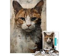 1000 Piece Jigsaws for Teenagers The Vintage Cat Street Art Help The Brain Exercise For Family Fun Educational Game for Age 14+ Game (38X52cm)