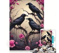 1000 Piece Jigsaws for Teenagers Three Ravens on A Rose Tree Educational Game Birthday Present Unique Gifts for Birthday And Christmas 50x75cm