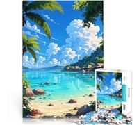 1000 Piece Jigsaws for teenagers Tropical Beach Paradise Chibi Style educational challenge Educational Game for Birthday, Chrismas 50x70cm