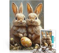 1000 Piece Jigsaws for teenagers Two Bunnies and an Egg Familienspiel für und mit passendem Poster und Quizblatt38x26cm