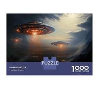 1000 Piece Jigsaws for Teenagers UFOs Hovering Over Water Puzzle for Adults Hands-on Game Difficult Challenge Educational Challenge 38x26cm/1000pcs