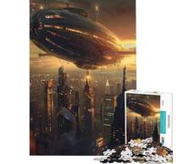 1000 Piece Jigsaws for Teenagers Urban Airship Brain Intelligence Challenge Addictive Toys Educational Games Difficult Hard Great Gifts (Size 75x50cm)