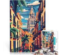 1000 Piece Jigsaws for teenagers Valencia Spielzeug Lernspiele Stressabbau mit vollständig ineinander greifenden, zufällig geformten Teilen52x38cm