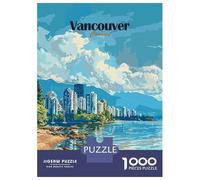1000 Piece Jigsaws for Teenagers Vancouver Canada Cityscape Art Puzzle for Adults Hands-on Game Difficult Challenge Educational Challenge 70x50cm/1000pcs