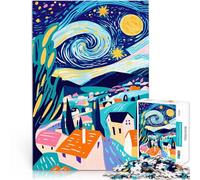 1000 Piece Jigsaws for teenagers Vivid Fauvist Vision of Starry Night Präzisionsschnitt Eltern-Kind-Interaktion38x26cm