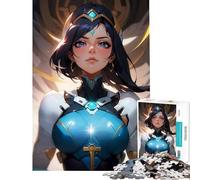 1000 Piece Jigsaws for Teenagers Warrior Woman in Blue Armo Brain Teaser Game Challenging Game Toys Great Gifts And Toys Home Decoration (Size 75x50cm)