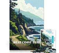 1000 Piece Jigsaws for Teenagers West Coast Trail Canada Landscape Art Tight Fit Play Focus Fun Game Leisure Fun Time Christmas Wall Art (50x75cm)