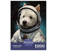 1000 Piece Jigsaws for Teenagers Westie Dog The Astronaut Adult Jigsaw Hands-on Game Difficult Challenge Gifts for Friends And Family 70x50cm/1000pcs