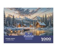 1000 Piece Jigsaws for Teenagers Winter Cabin Retreat Puzzle for Adults Hands-on Game Difficult Challenge Educational Challenge 52x38cm/1000pcs