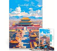 1000 Piece Jigsaws Forbidden City A Glimpse Ideal Cut Decor Cognitive Play Gift Easy Time Play Birthday Game Gift (50x75cm)