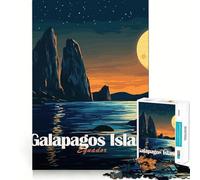 1000 Piece Jigsaws Galapagos Island at Night Ideal Cut Decor Cognitive Play Gift Easy Time Play Birthday Game Gift (50x75cm)